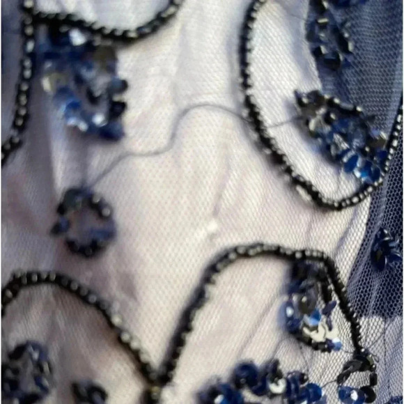 PISARRO NIGHTS Mesh Bead Embellished Gown- 8 - Picture 10 of 12